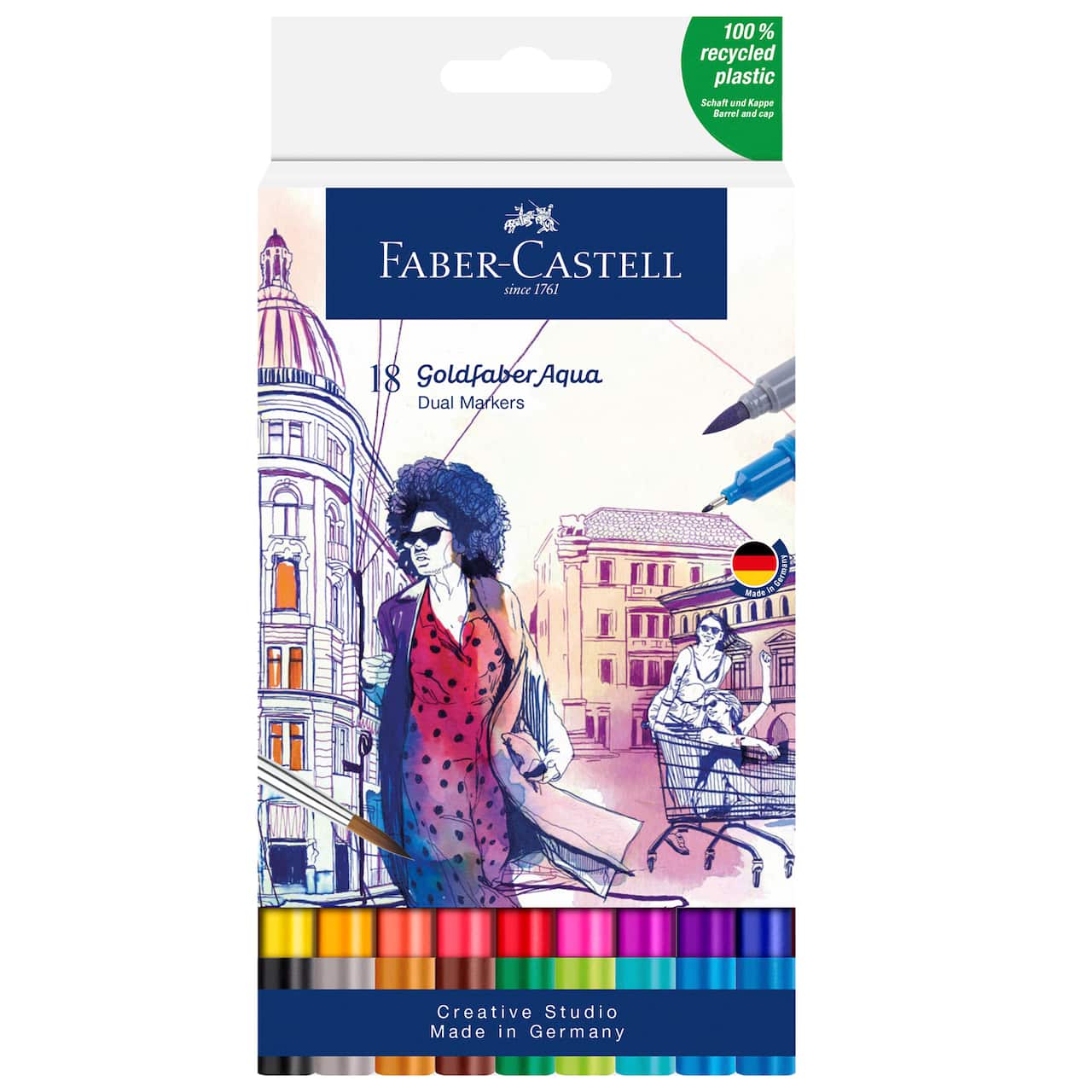 Goldfaber Woman Dual Ended Aqua Markers, 18ct.